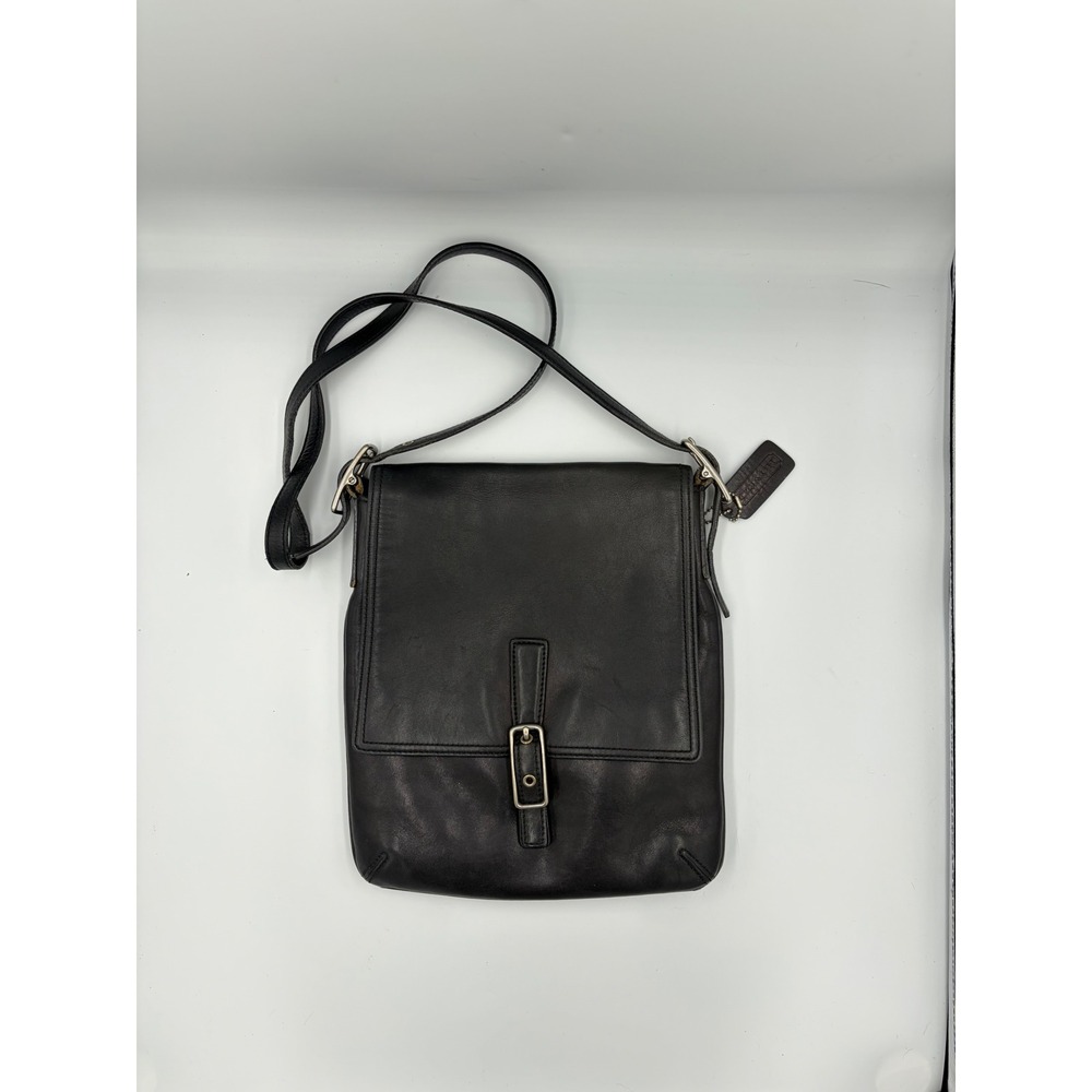 Vintage Coach Black Leather Soho Messenger Crossbody Bag